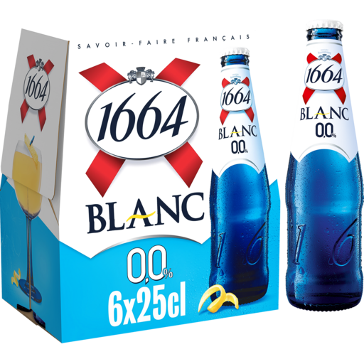 1664 - BIERE BLANCHE SANS ALCOOL Pack de 6 bouteilles de 25cl