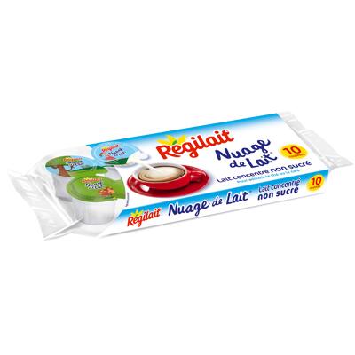 REGILAIT - LAIT CONCENTRE NON SUCRE NUAGE DE LAIT 10 coupelles de 7.5g