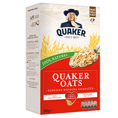 QUAKER - CEREALES FLOCONS D\'AVOINE QUAKER OATS 550g ou 800g