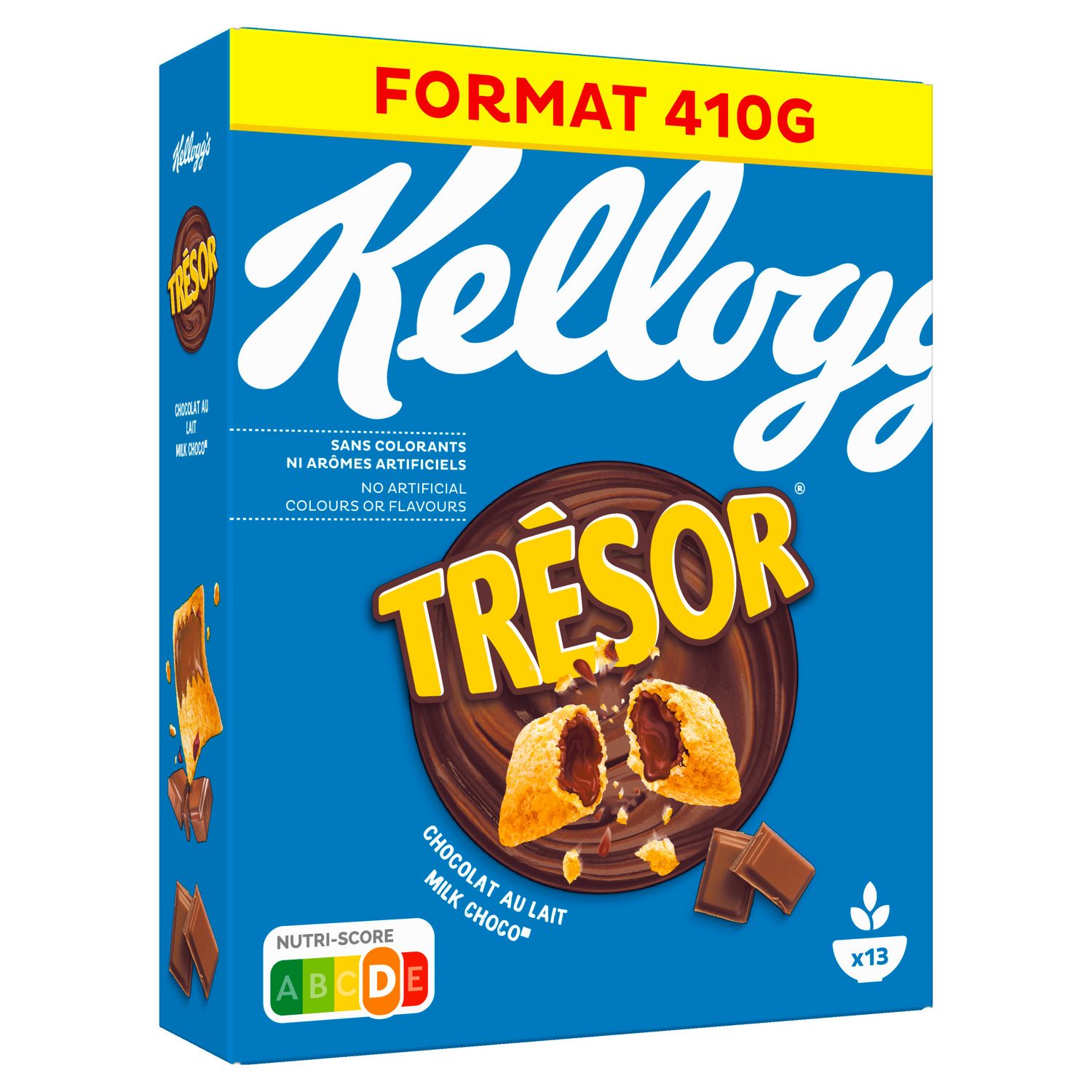 KELLOGG\'S - CEREALES FOURREES CHOCOLAT AU LAIT TRESOR 410g, 620, 1kg