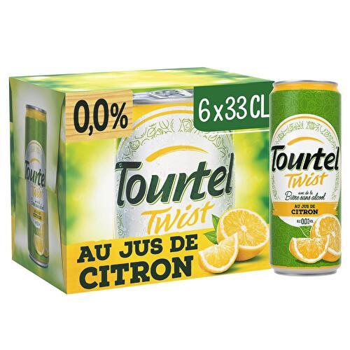 TOURTEL - BIERE SANS ALCOOL AROMATISEE AU CITRON Pack de 6 canettes de 33cl