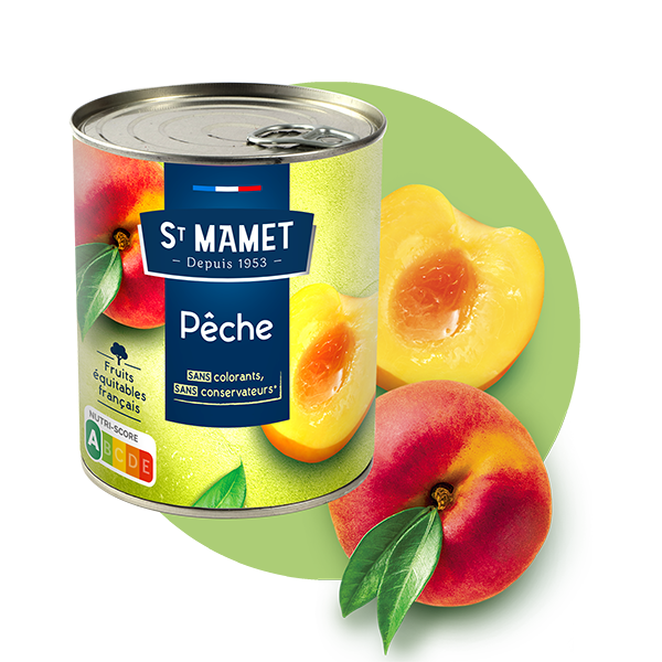ST MAMET - PECHE AU SIROP Boite de 465g net égoutté