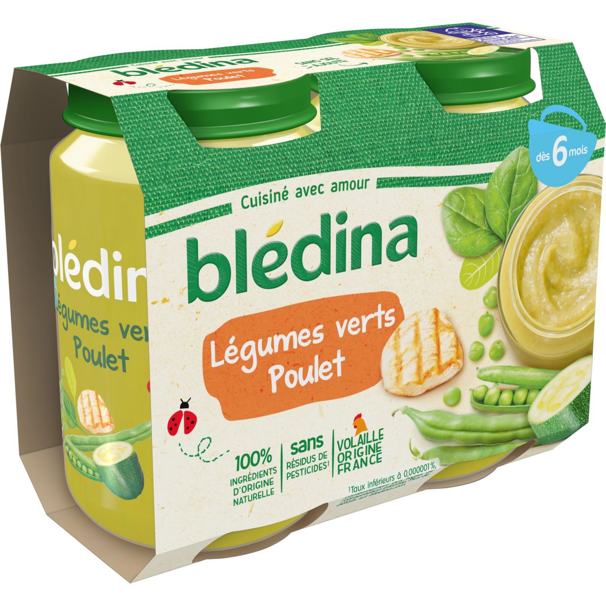 BLEDINA - LEGUMES VERTS ET POULET 2 x 200g