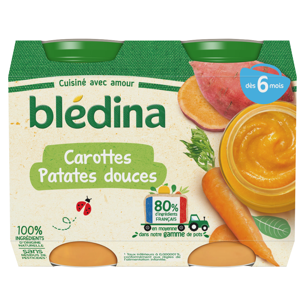 BLEDINA - CAROTTES ET PATATES DOUCES 2 x 200g
