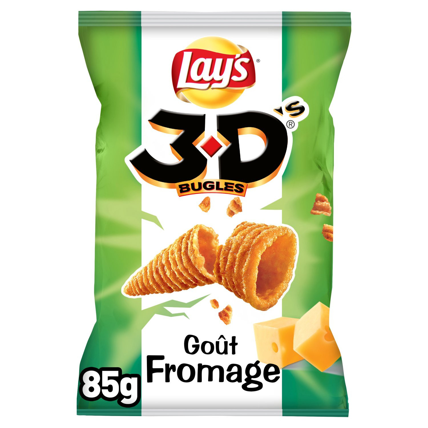 LAY\'S - BISCUITS APERITIF GOÛT FROMAGE 3D Paquet de 85g