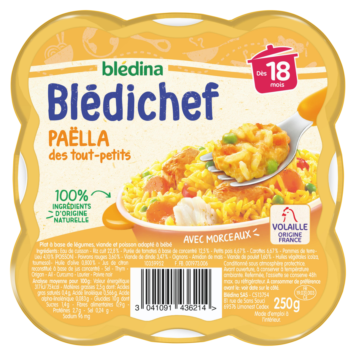 PAELLA BLEDICHEF DE BLEDINA 250g