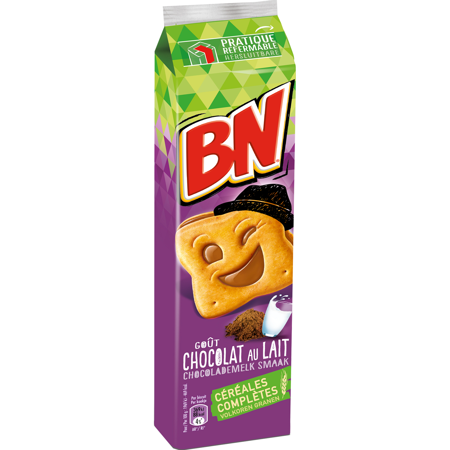 BN - BISCUITS CEREALES FOURRES CHOCOLAT AU LAIT 285g