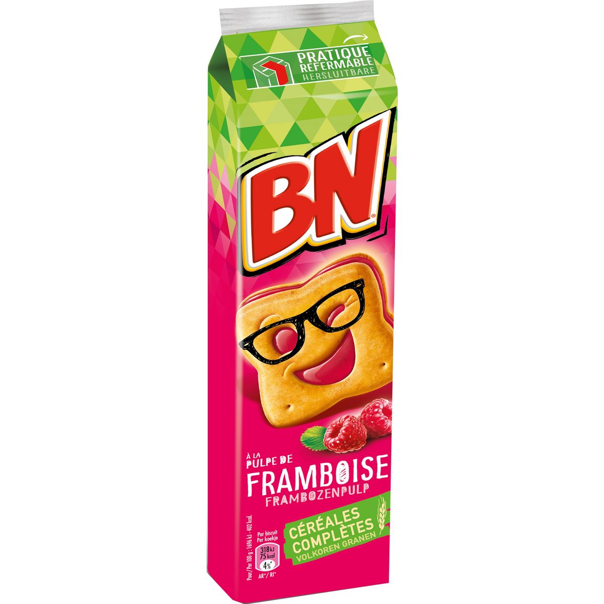 BN - BISCUITS CEREALES FOURRES A LA PULPE DE FRAMBOISE 295g