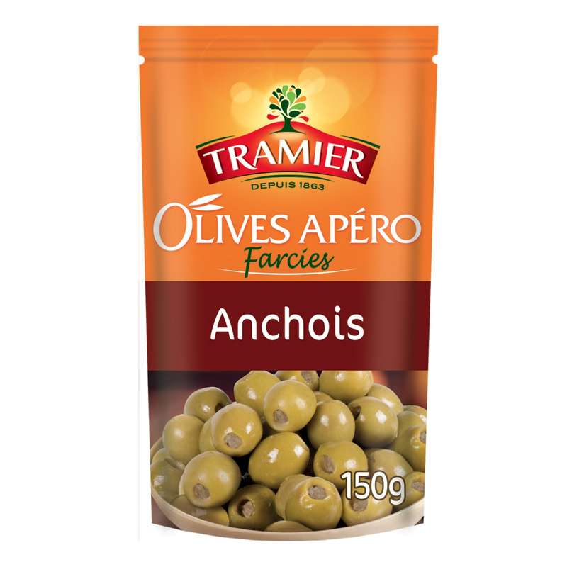 TRAMIER - OLIVES APERO FARCIES AUX ANCHOIS Sachet de 150g
