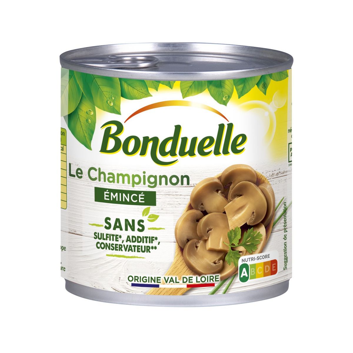 BONDUELLE - CHAMPIGNONS DE PARIS EMINCES AU NATUREL Boite de 230g net égoutté