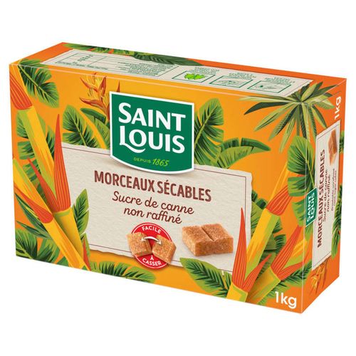 SAINT LOUIS - SUCRE DE CANNE MORCEAUX SECABLES Paquet de 1kg