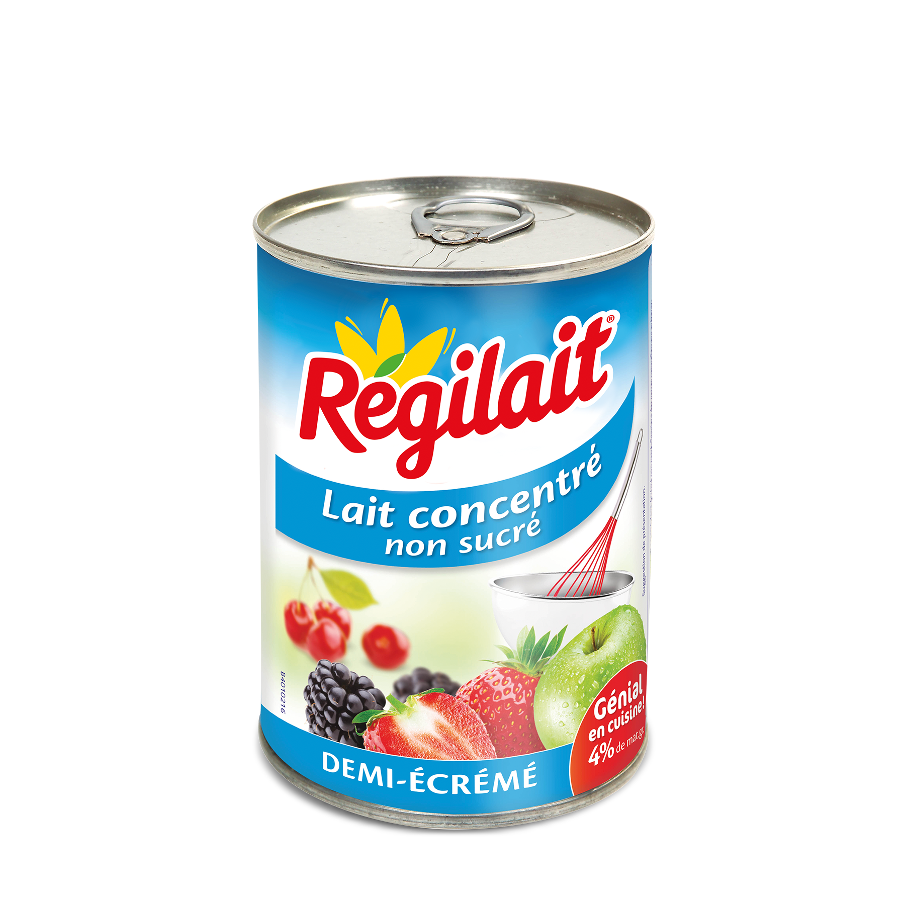 RÉGILAIT - LAIT CONCENTRE DEMI ECREME NON SUCRE Boite de 410g