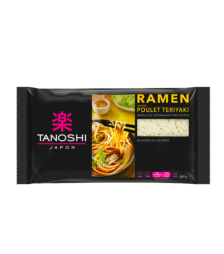 TANOSHI - NOUILLES RAMEN SAVEUR POULET TERIYAKI Paquet de 360g