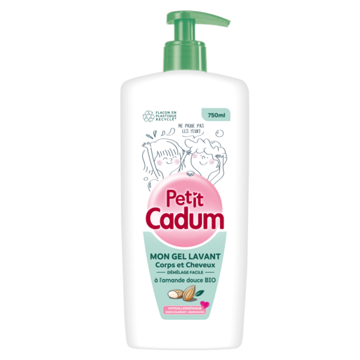 CADUM - GEL DOUCHE ENFANT CORPS ET CHEVEUX AMANDES DOUCE Flacon de 750ml