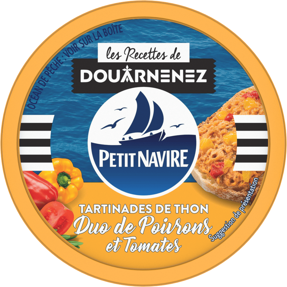 PETIT NAVIRE - TARTINADES DE THON, DUO DE POIVRONS ET TOMATES Pot de 125g