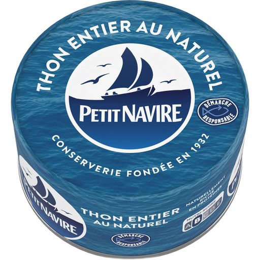 PETIT NAVIRE - THON ENTIER AU NATUREL Boite de 93g net égoutté