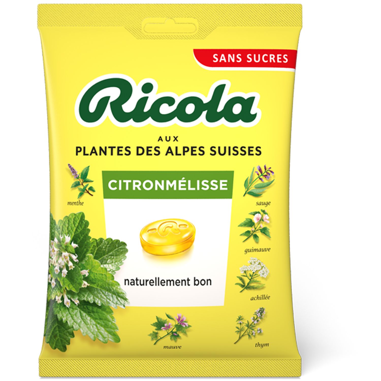 RICOLA - BONBON CITRON MELISSE SANS SUCRE Sachet de 70g