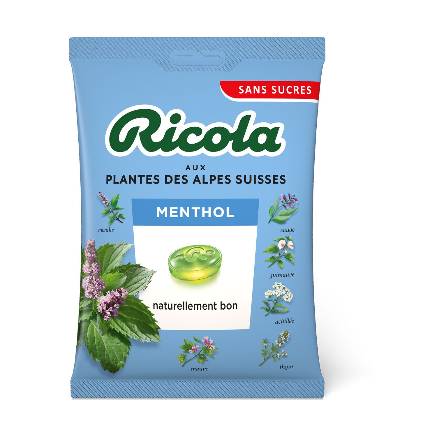 RICOLA - BONBON MENTHOL SANS SUCRE Sachet de 70g