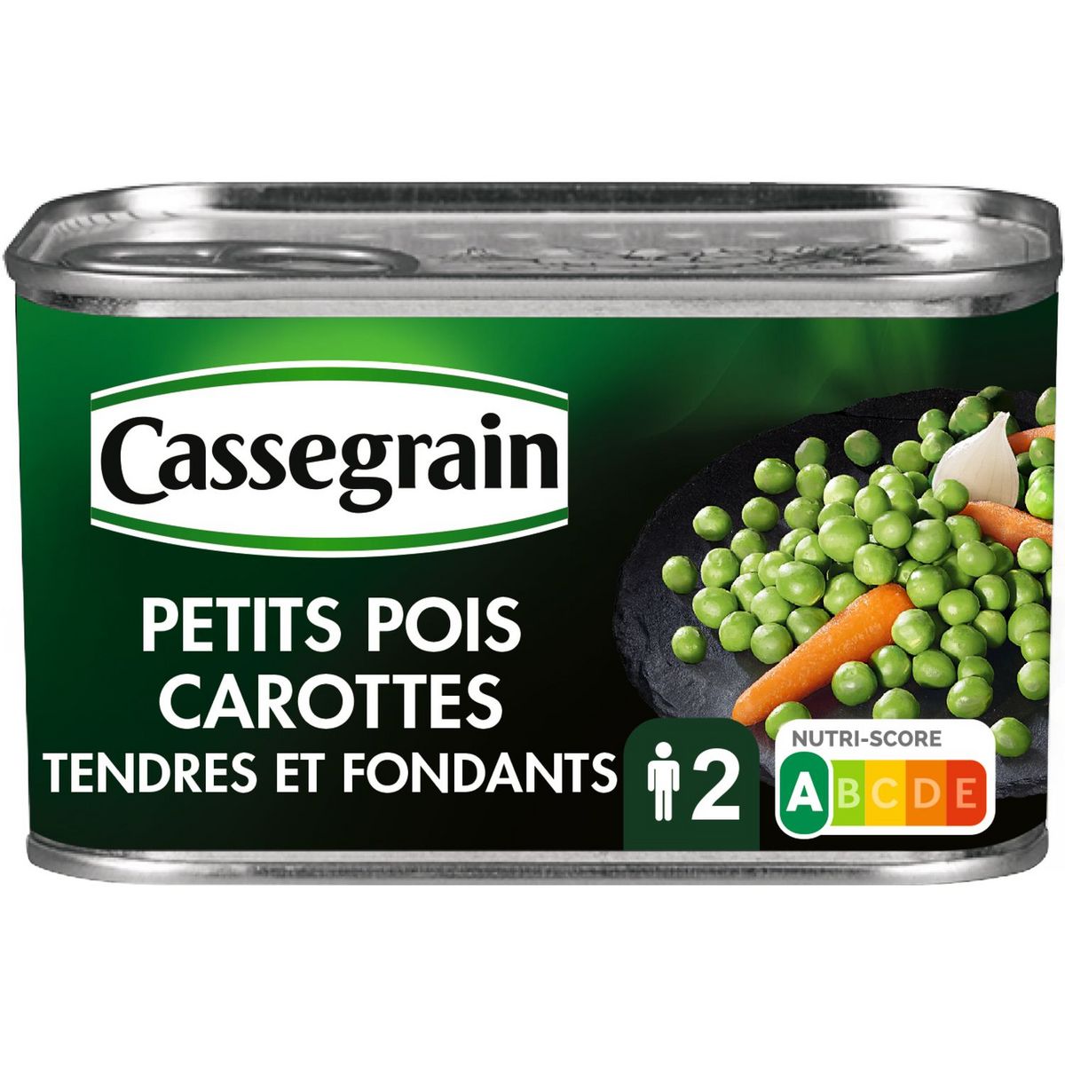 CASSEGRAIN - PETITS POIS ET CAROTTES Boite de 265g net égoutté
