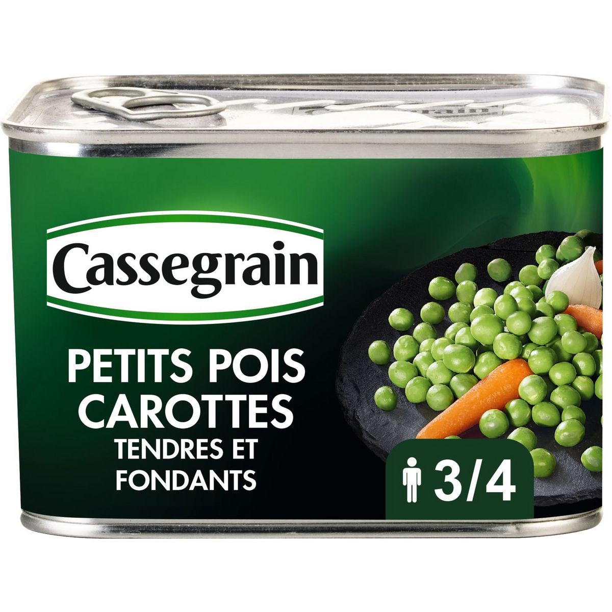 CASSEGRAIN - PETITS POIS ET CAROTTES Boite de 465g net égoutté