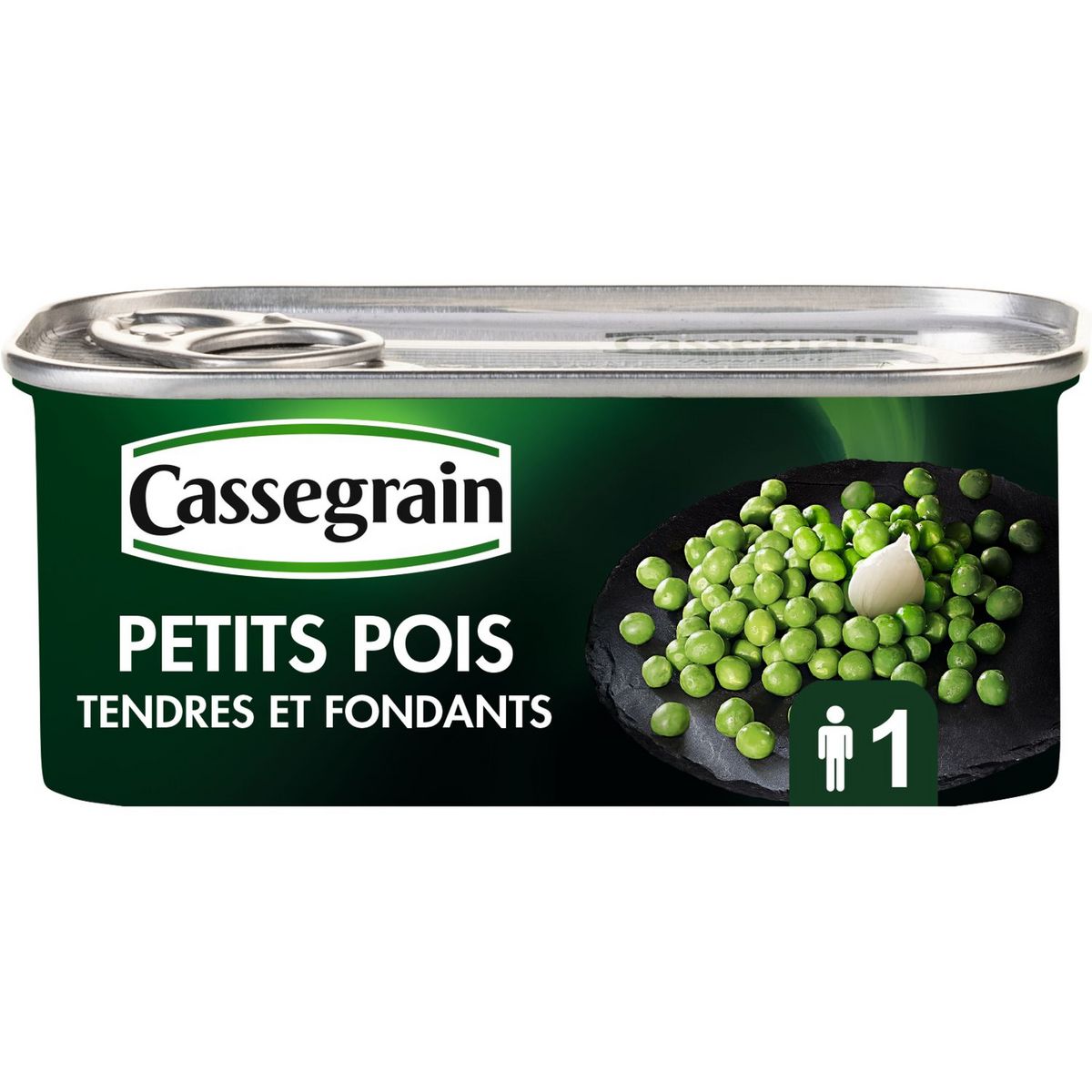 CASSEGRAIN - PETITS POIS TENDRES ET FONDANTS Boite de 140g net égoutté
