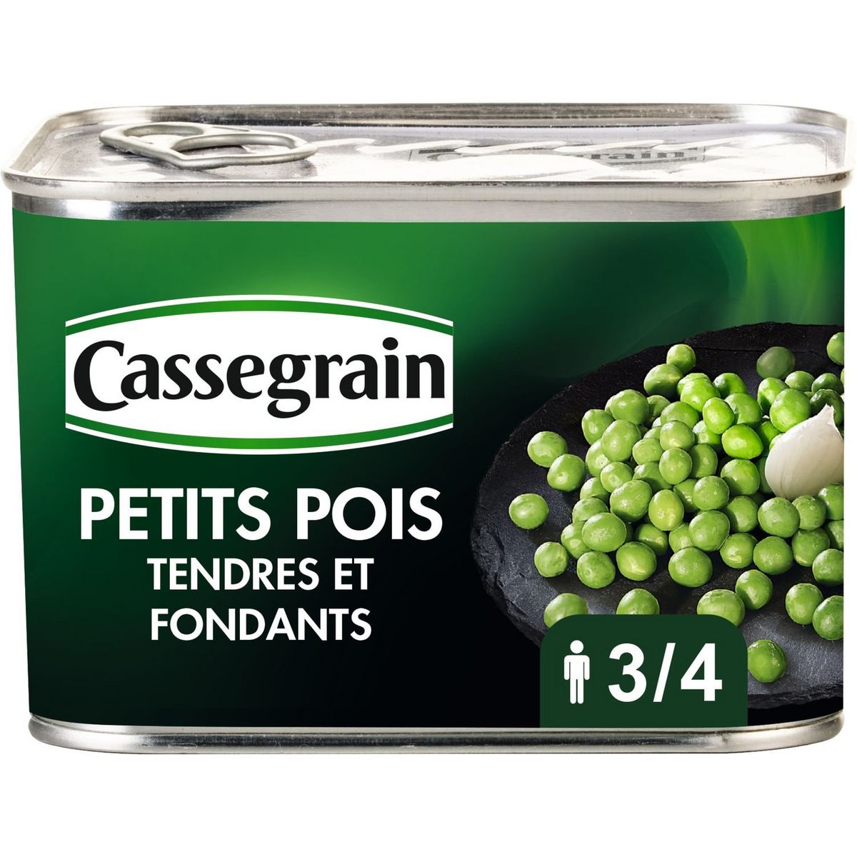 CASSEGRAIN - PETITS POIS TENDRES ET FONDANTS Boite de 495g net égoutté