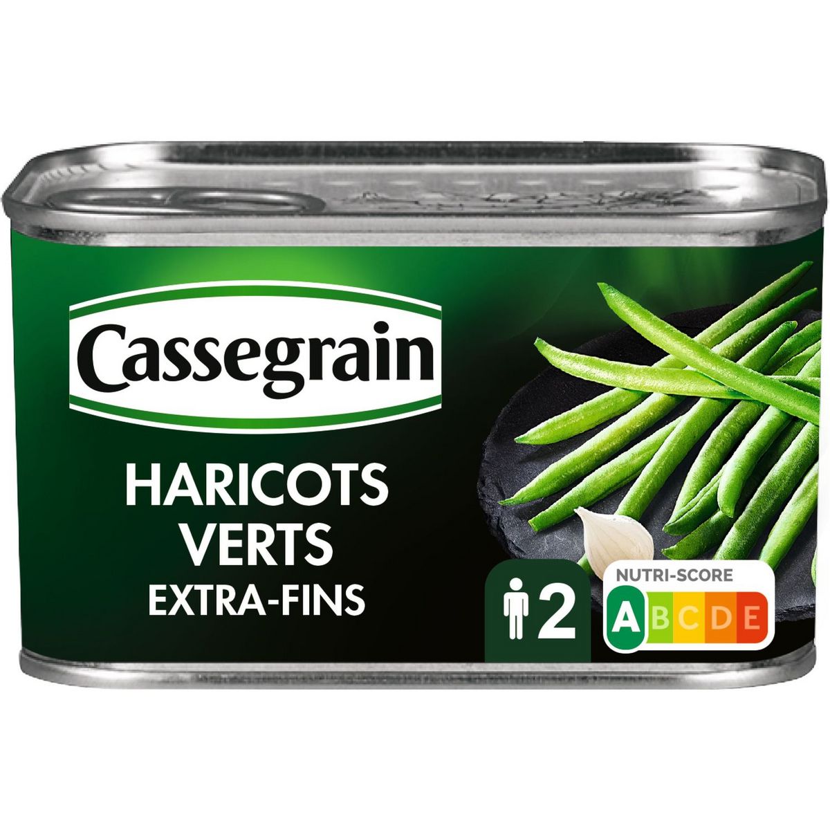 CASSEGRAIN - HARICOTS VERTS EXTRA-FINS Boite de 220g net égoutté