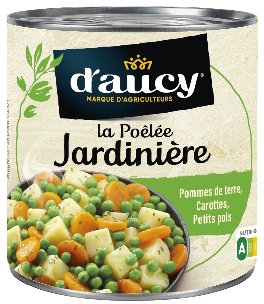 D\'AUCY - POELEE JARDINIERE AU JUS DE CAROTTES Boite de 290g