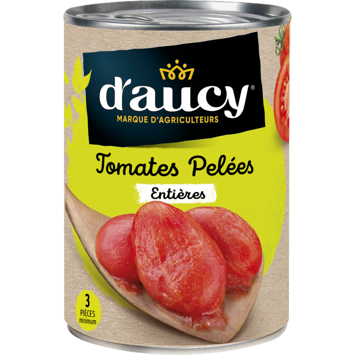D\'AUCY - TOMATES PELEES Boite de 235g net égoutté