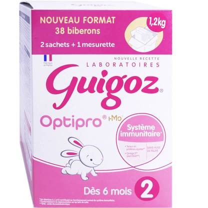 GUIGOZ - LAIT EN POUDRE 2ème AGE Boite de 2 sachets : 1.2kg