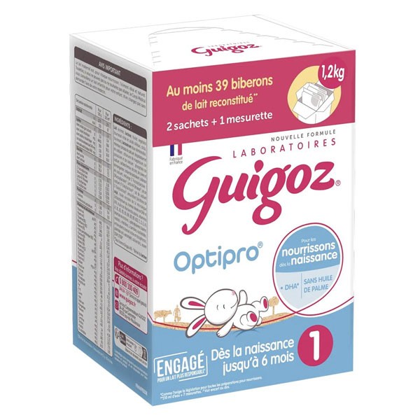 GUIGOZ - LAIT EN POUDRE 1er AGE Boite de 2 sachets de 600g