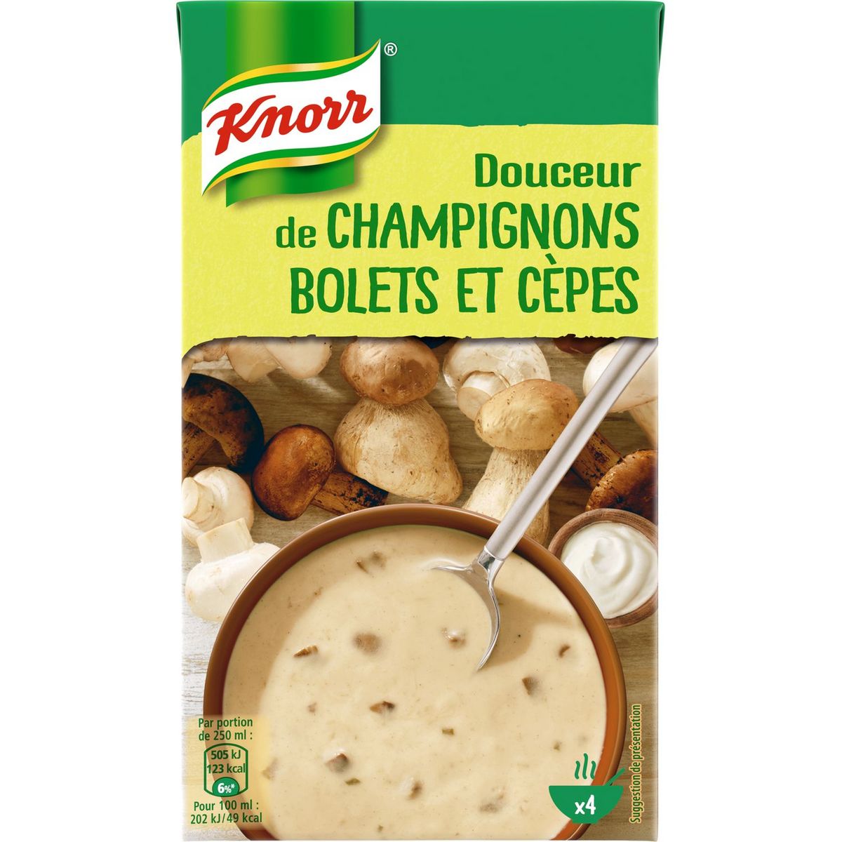 KNORR - SOUPE DOUCEUR DE CHAMPIGNONS BOLETS ET CEPES Brique de 1L