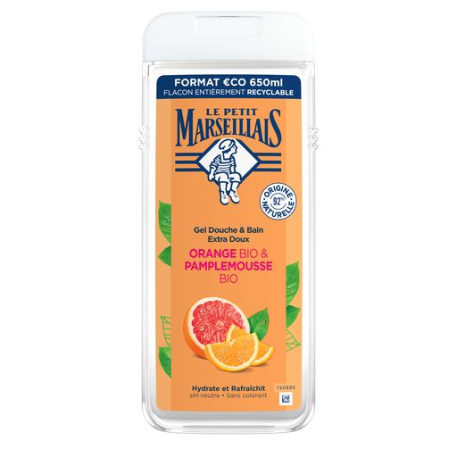 LE PETIT MARSEILLAIS - GEL DOUCHE ORANGE ET PAMPLEMOUSSE Flacon de 650ml
