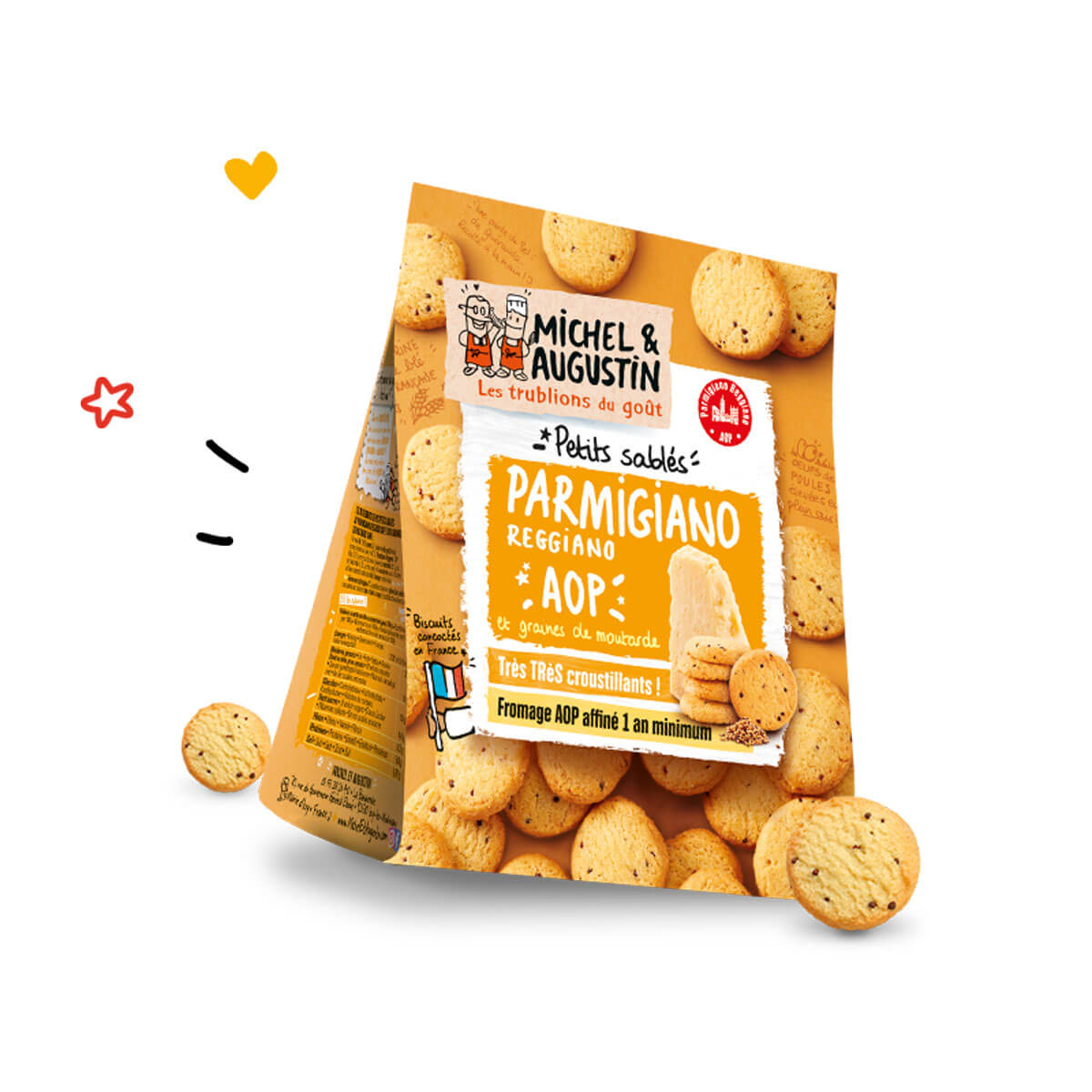 MICHEL ET AUGUSTIN - SABLE APERITIF AU PARMIGIANO REGGIANO Paquet de 100g
