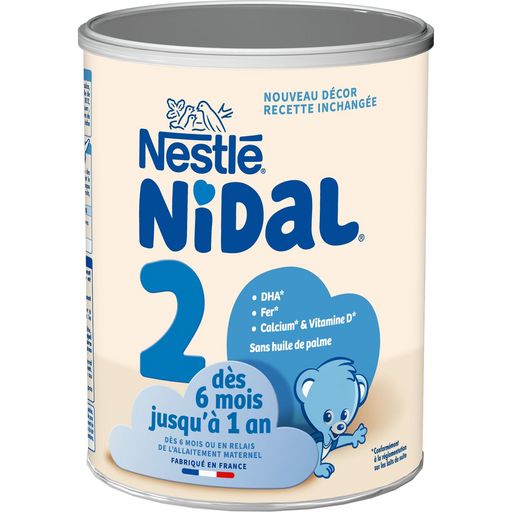NESTLE - LAIT EN POUDRE 2ème AGE NIDAL Boite de 800g
