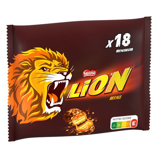 NESTLE - BARRES CHOCOLATEES CARAMEL ET CEREALES MINI LION 350g