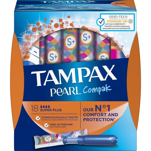 TAMPAX - TAMPONS COMPAK PEARL SUPER PLUS AVEC APPLICATEUR Boite de 18