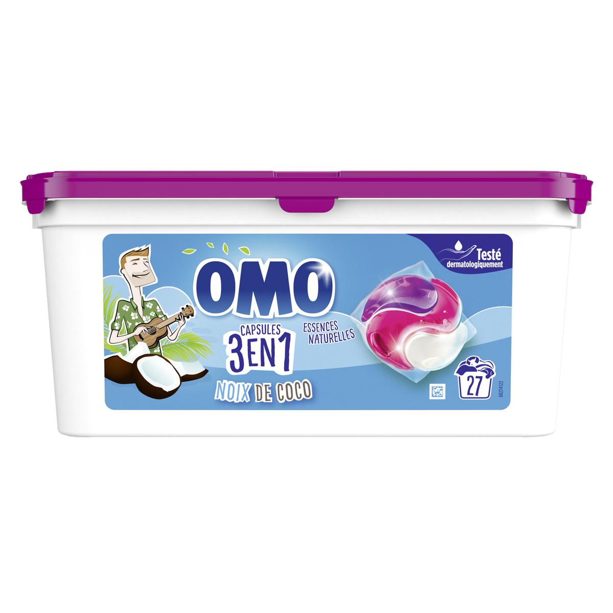 OMO - LESSIVE CAPSULES NOIX DE COCO Boite de 27 capsules