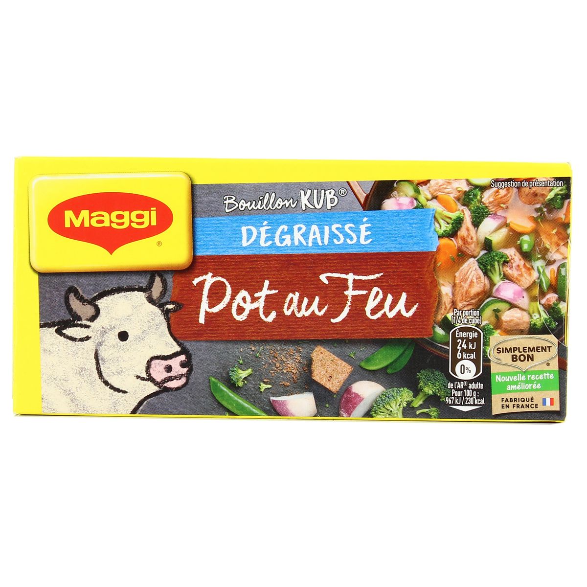 MAGGI - BOUILLON KUB POT AU FEU DEGRAISSE Boite de 18 cubes