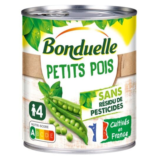 BONDUELLE - PETITS POIS TENDRES ET FONDANTS Boite de 560g net égoutté