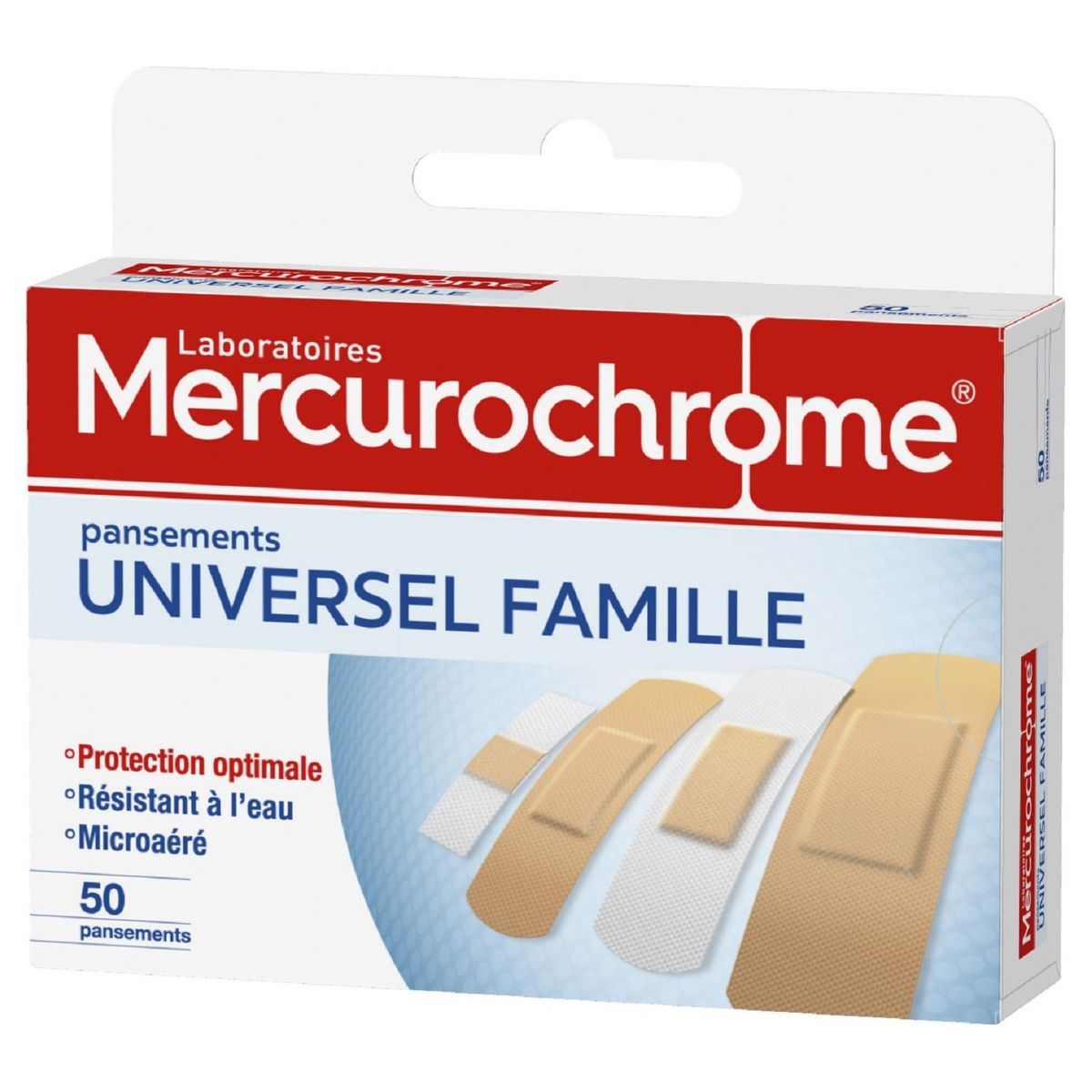 MERCUROCHROME - PANSEMENTS UNIVERSEL FAMILLE Boite de 50 pansements