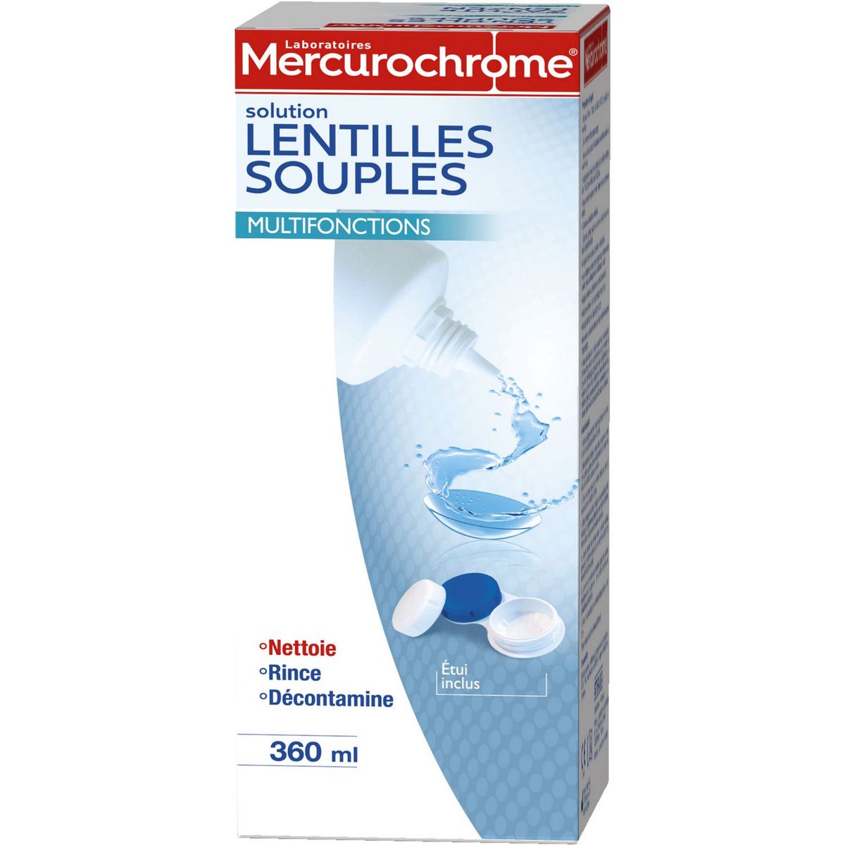 MERCUROCHROME - SOLUTION LENTILLES SOUPLES Flacon de 360ml