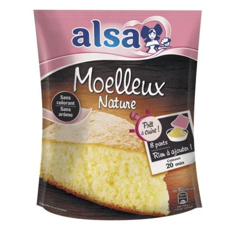 ALSA - PREPARATION POUR MOELLEUX NATURE PRET A CUIRE Paquet de 500g