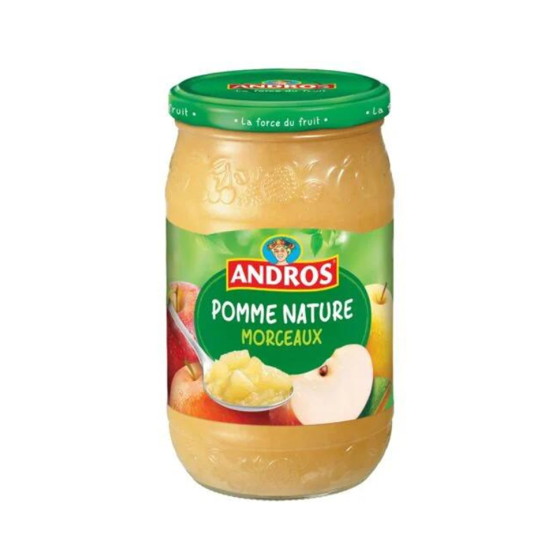ANDROS COMPOTE DE POMME NATURE AVEC MORCEAUX Pot de 740g Compotes
