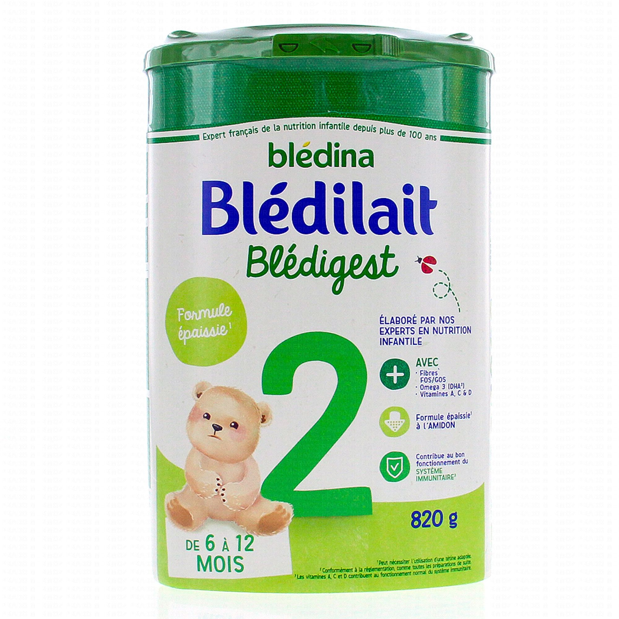 BLEDINA - LAIT EN POUDRE 2ème AGE BLEDILAIT BLEDIGEST Boite de 820g