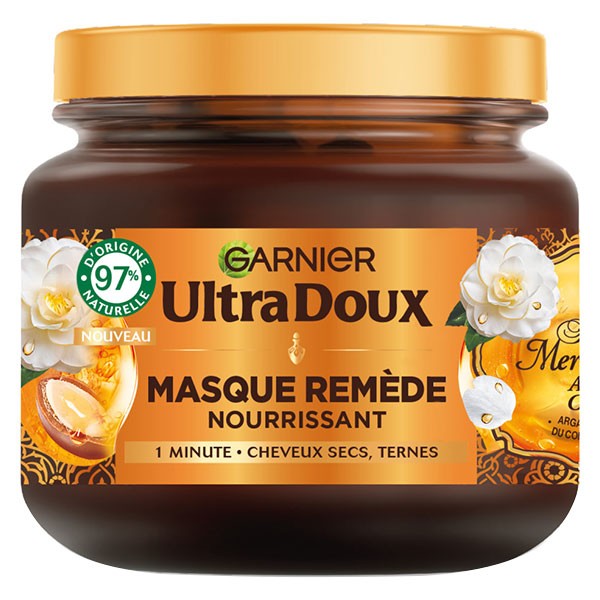 ULTRA-DOUX - MASQUE REMEDE NOURRISSANT HUILE D\'ARGAN ET CAMELIA Pot de 340ml