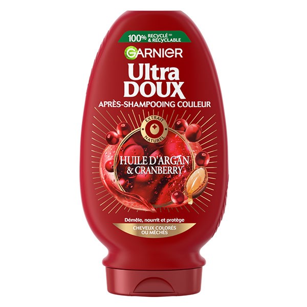 ULTRA DOUX - APRES-SHAMPOING HUILE D\'ARGAN ET CRANBERRY Flacon de 250ml