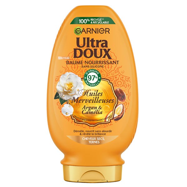 ULTRA DOUX - APRES-SHAMPOING HUILES D\'ARGAN ET DE CAMELIA Flacon de 250ml