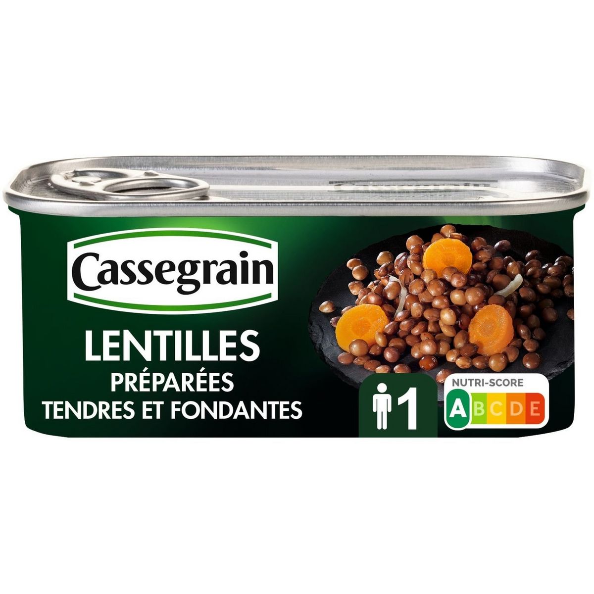 CASSEGRAIN - LENTILLES TENDRES ET FONDANTES Boite de 130g net égoutté