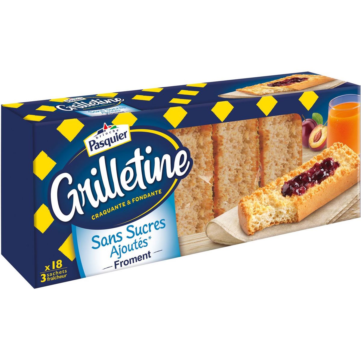 PASQUIER - BISCOTTES AU FROMENT SANS SUCRE AJOUTE GRILLETINES 255g